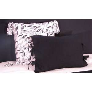  Black Tie Teen Bedding: Twin Black and White Top Sheet 