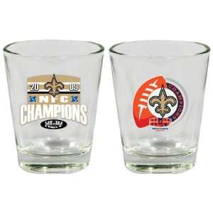  New Orleans Saints Super Bowl XLIV Champs 2 Shot Glass Set 