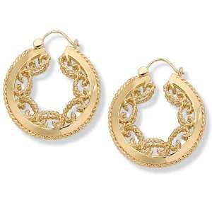  PalmBeach Jewelry Scroll Hoop Earrings: Jewelry