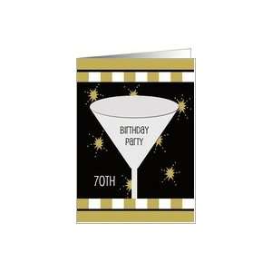  70th Birthday Party Invitation    The 70th Toast on Gold 