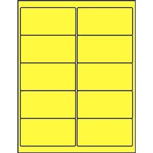  2 x 4 Dayglo Fluorescent Canary Yellow Labels 50 sheets 