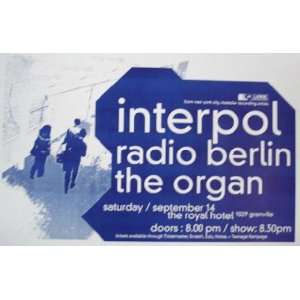  Interpol Radio Berlin Vancouver Original Concert Poster 