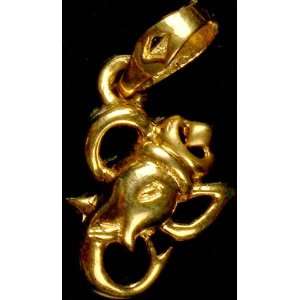  Shri Ganesha Head Pendant   18 K Gold 