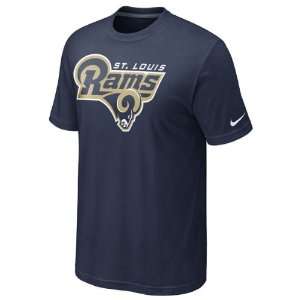  St. Louis Rams Navy Nike Base Logo T Shirt: Sports 