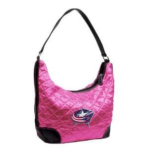 NHL Columbus Blue Jackets Pink Quilted Hobo: Sports 