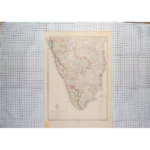  WELLER ANTIQUE MAP c1790 c1900 INDIA MADRAS GULF MANAAR 