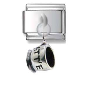  Cup of Coffee Silver Italian Charm: Jewelry