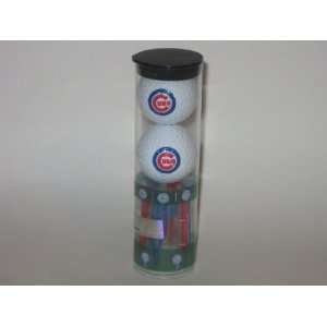    CHICAGO CUBS 2 Logo GOLF BALLS and 8 Team TEES: Sports & Outdoors