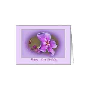  104th Birthday Card with Pink and Lilac Flowers Card Toys 