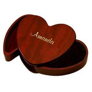  Solid Rosewood Heart Shaped Treasure Box: Home & Kitchen