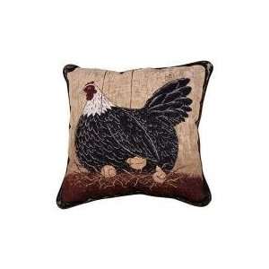 Mr. Rooster Chicken & Baby Chicks Warren Kimble Throw Pillow 17 x 17 