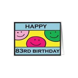  Smiley Face 83rd Birthday Card: Toys & Games