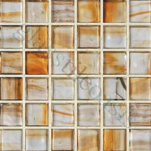   Gold 1 x 1 Green 1 x 1 Glossy Glass Tile   13140: Home Improvement
