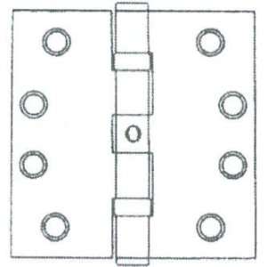   Satin Chrome Steel Steel Hinges with Square Corners: Home Improvement