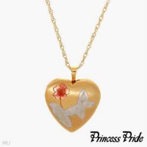  18 2 Tone 14kt Gold (gf) Heart Locket with Butterfly 