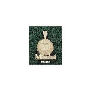  Miami (Ohio) Red Hawks Miami Basketball Pendant   14KT 