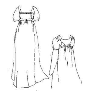 1800 1815 Bib Front Muslin Dress (Size Small 6 10 