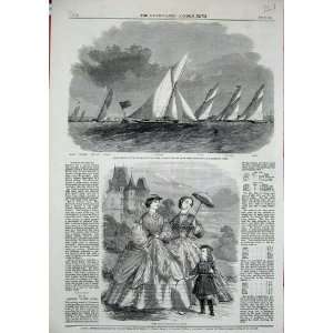  1860 Paris Fashion Ladies Royal London Yacht Club Boats 