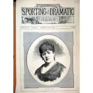   Portrait Maria Durand 1883 Earings Dress Antique Print: Home & Kitchen