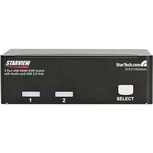 StarTech 2 Port USB HDMI KVM Switch w/ Audio & USB 2.0 Hub. 2PORT HDMI 