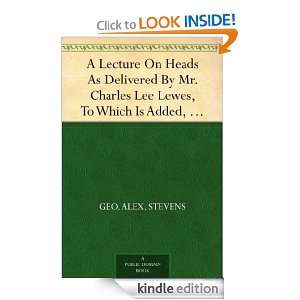 Lecture On Heads As Delivered By Mr. Charles Lee Lewes, To Which Is 