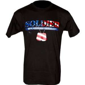  Soldier Fight Gear Classic American Flag Black Shirt (Size 