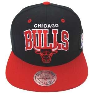   Mitchell & Ness Block Snapback Cap Hat Black Red: Everything Else