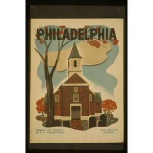  WPA Poster PhiladelphiaOld Swedes Church.: Home & Kitchen