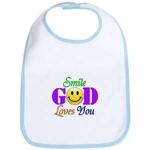  Baby Bib Sky Blue Smile God Loves You: Everything Else