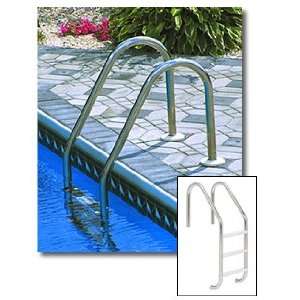  In Ground 3 Step Stainless Steel Ladder   Plastic Tread 