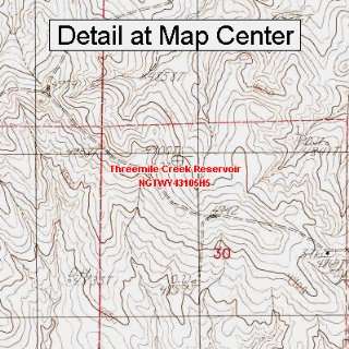 USGS Topographic Quadrangle Map   Threemile Creek Reservoir, Wyoming 