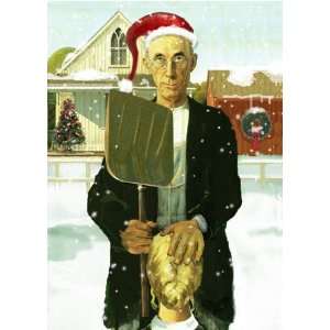  American Gothic Parody Christmas Card 