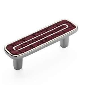  Jungle Touch 3.54 Red Eco Leather Pull in Polished Nickel 