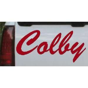  Red 8in X 3.8in    Colby Names Car Window Wall Laptop 