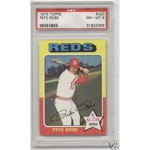  1975 Topps #320 Pete Rose Reds NrMt Mt PSA 8: Sports 