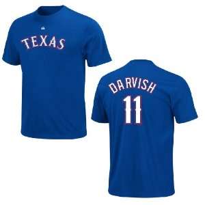  Texas Rangers Yu Darvish Royal Blue MENS Name and Number T 