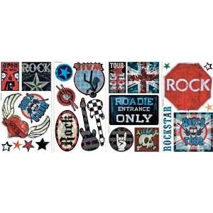  Boys Rock n roll Peel & Stick Wall Decals: Everything Else