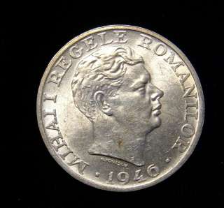 Romania 1946 25000 Lei Coin Silver BU King Mihai I  