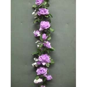  Tanday #3354 French Lavender 6 Lush Rose Garland 