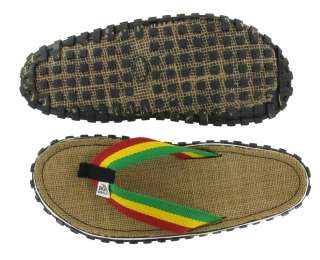 BOB MARLEY Fresco Rasta Hemp Reggae Jamaica Stripe Mens Flip Flops 