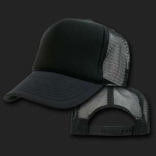 Solid Black Classic Mesh Foam Trucker Vintage Baseball Hat Hats Cap 35 