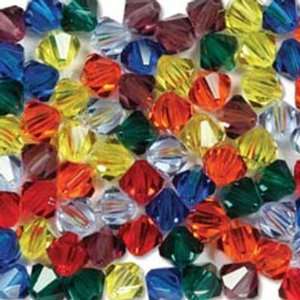  Preciosa 3mm Bicone Czech Crystal Rainbow Mix Beads Arts 