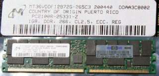 1GB PC2100 DDR 266 ECC REGISTERED DIMM RAM MEMORY QTY  