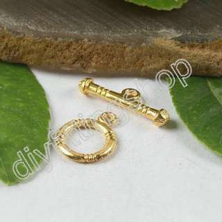 description40Sets gold tone Beautiful Rope Toggle Clasps h0411