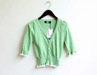 New Women Dot Knit Cardigan Shrug Jacket 7 Colors 0673  