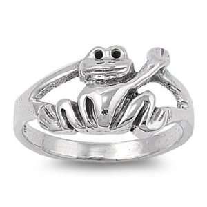  Sterling Silver Plain Ring   Monkey size8: Jewelry