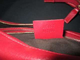 GUCCI Red Horsebit Leather   Designer Handbag  