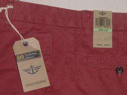 DOCKERS D3 FLAT FRONT SOFT KHAKI RED GOLF PANTS 34 x 30  