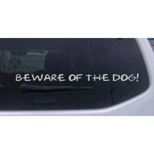 Silver 30in X 2.3in    Beware Of The Dog Decal Animals Car Window Wall 
