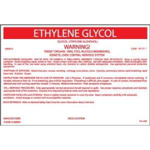  LABELS ETHYLENE GLYCOL 3 1/4X5 P/S: Home Improvement